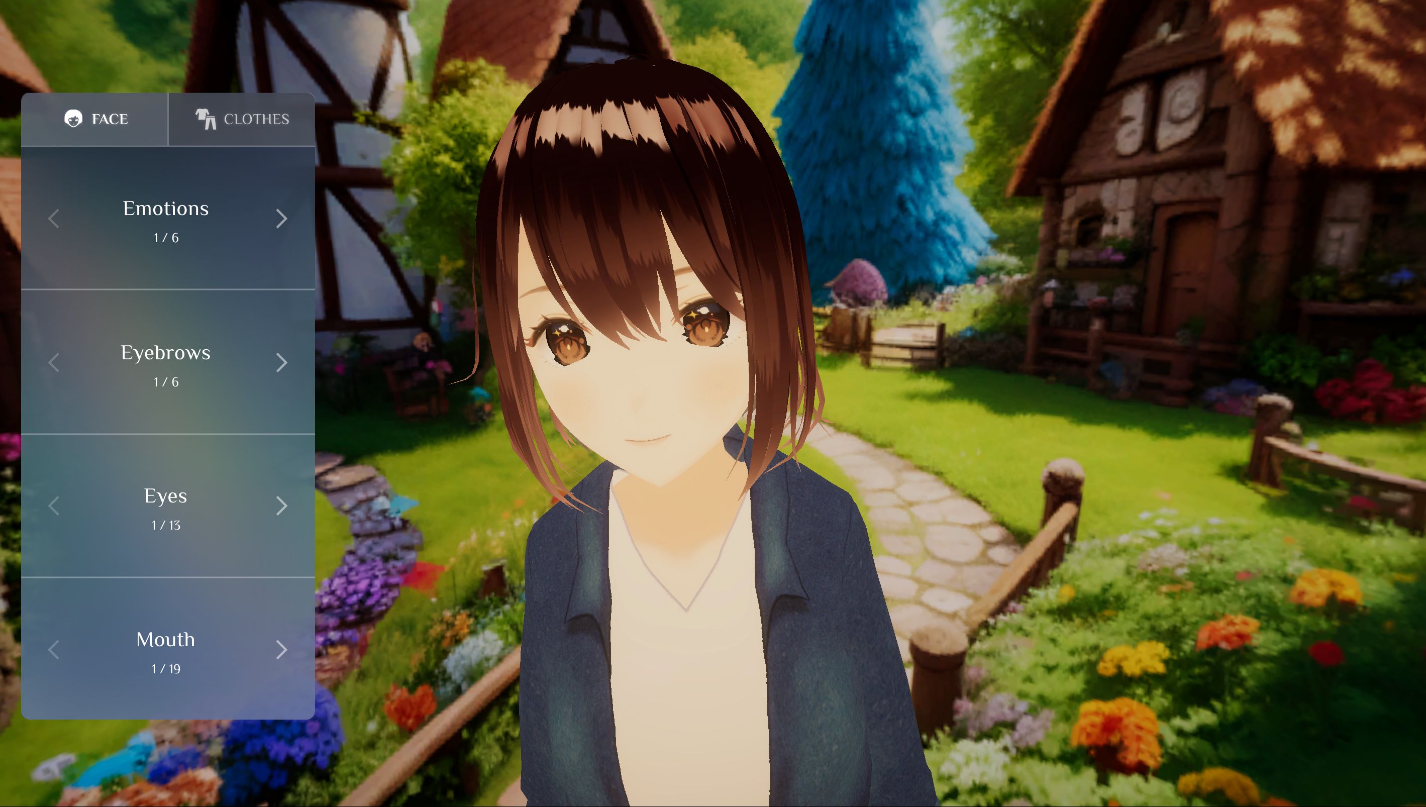 Fig. 1. Interactive ProtoPie UI driving live 3D avatar facial expressions, outfit changes, and camera zooms in Unity via ProtoPie Connect.